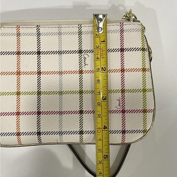 Coach Peyton Heritage Tattersall Multicolor Wristlet Pouch EUC - Picture 7 of 8